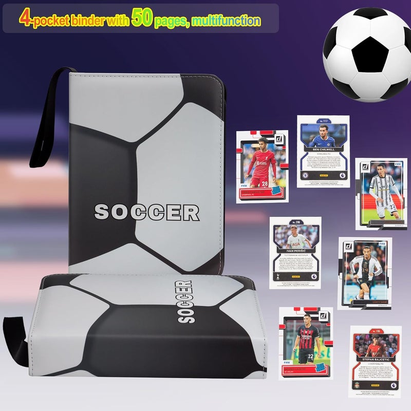 CDROPS Card Binder Compatible with Soccer Card, Trading Card, MTG and Other TCG, Fits 400 Cards with 50 Removable Pages, Card Holder Collector for Standard Size Card, Black2 - Image 5